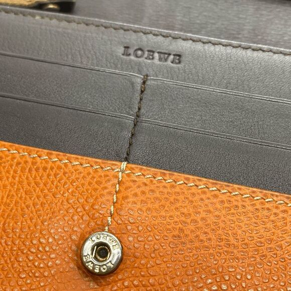 Authentic Loewe Orange Leather Long Designer Wallet / Clutch - Picture 11 of 14
